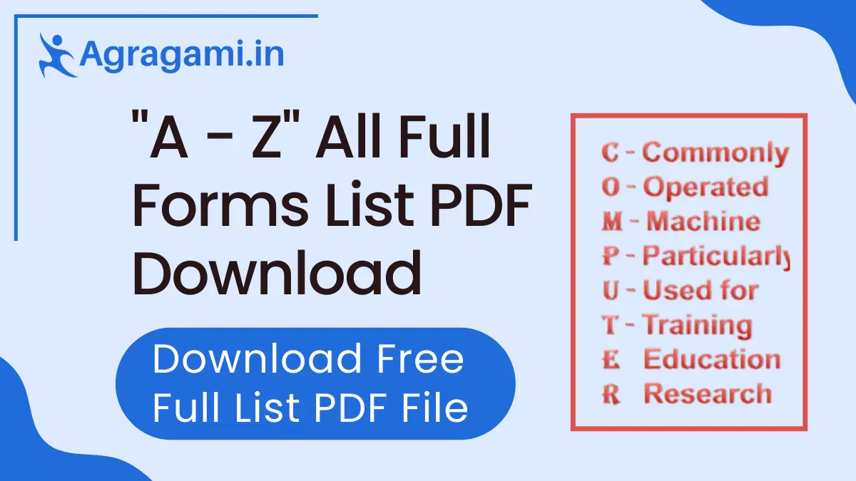 Most Important Full Forms List PDF